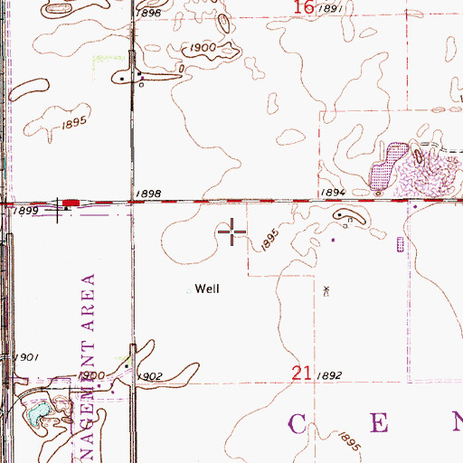 Topographic Map of Township of Center, NE