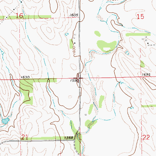 Topographic Map of Township of Central, NE