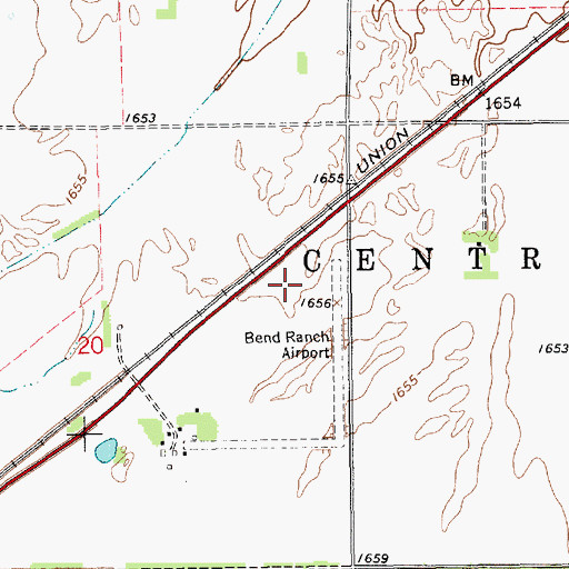 Topographic Map of Township of Central, NE