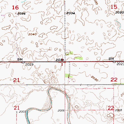 Topographic Map of Township of Cherry Creek (historical), NE