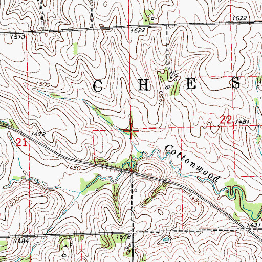 Topographic Map of Township of Chester, NE