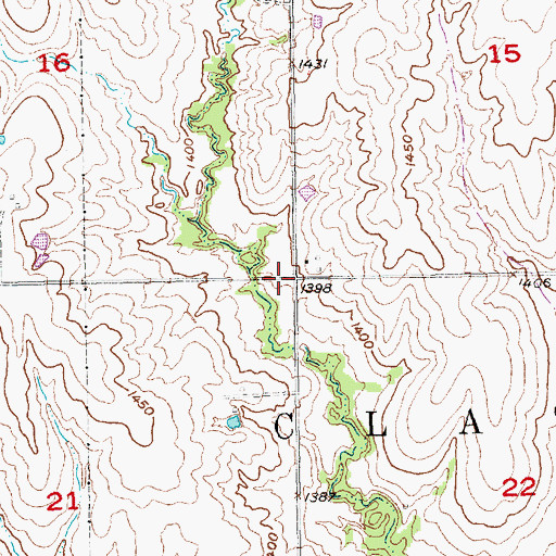 Topographic Map of Township of Clatonia, NE