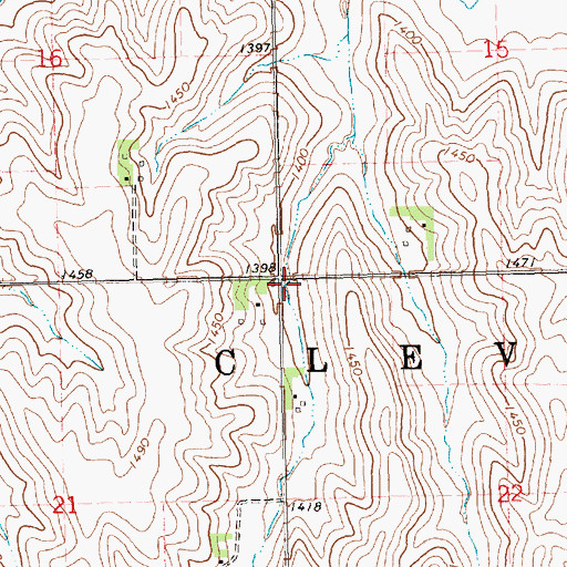 Topographic Map of Township of Cleveland, NE