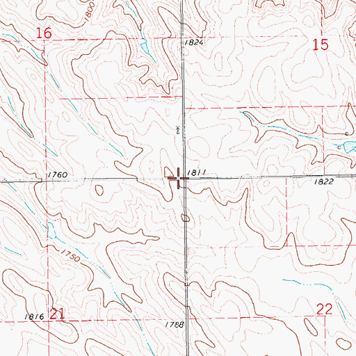 Topographic Map of Township of Cleveland, NE
