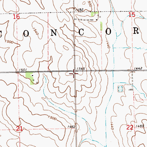 Topographic Map of Township of Concord, NE