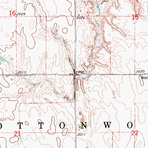 Topographic Map of Township of Cottonwood, NE