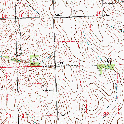 Topographic Map of Township of Cuming, NE