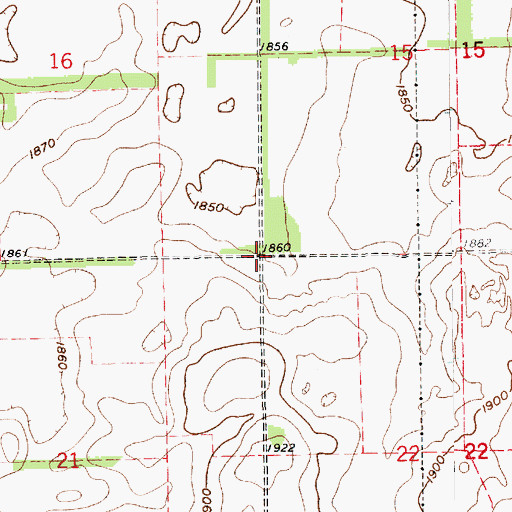 Topographic Map of Township of Custer, NE