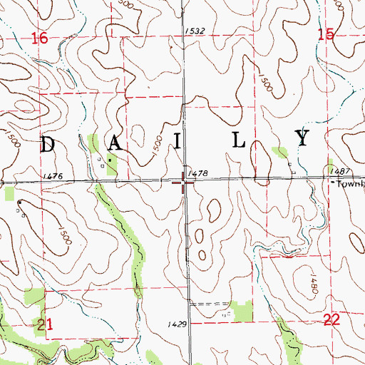 Topographic Map of Township of Daily, NE
