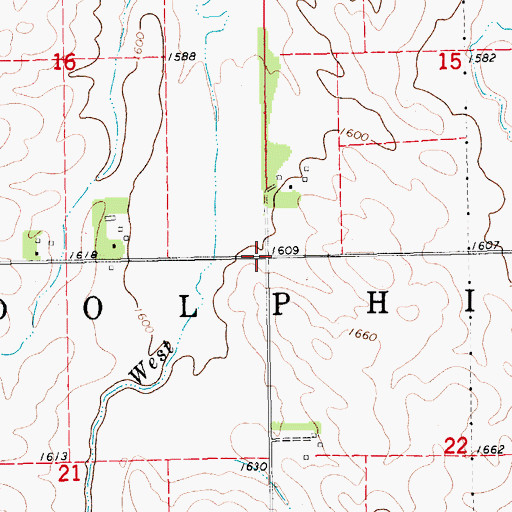 Topographic Map of Township of Dolphin, NE