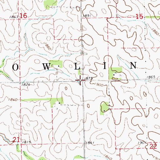 Topographic Map of Township of Dowling, NE
