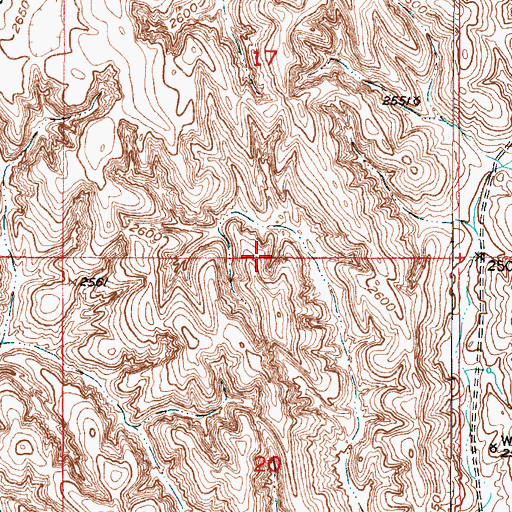 Topographic Map of Township of East Custer, NE