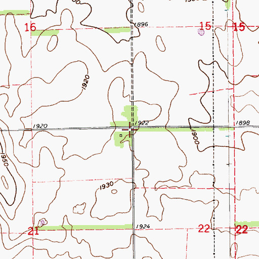 Topographic Map of Township of Ellsworth, NE
