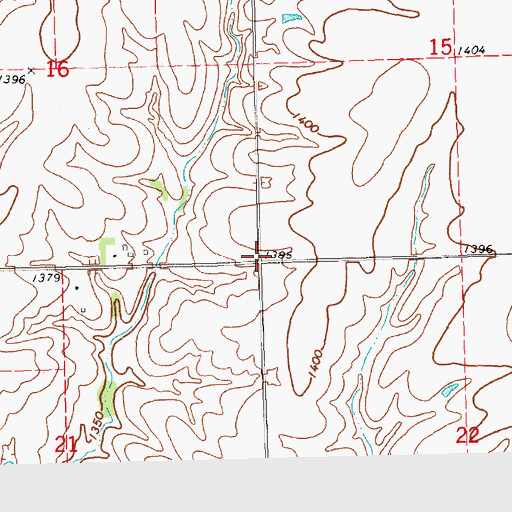 Topographic Map of Township of Elm, NE
