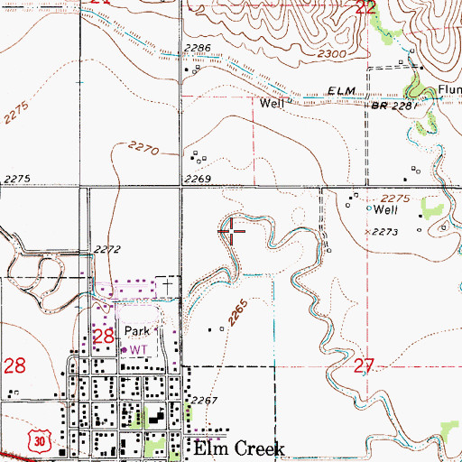 Topographic Map of Township of Elm Creek (historical), NE