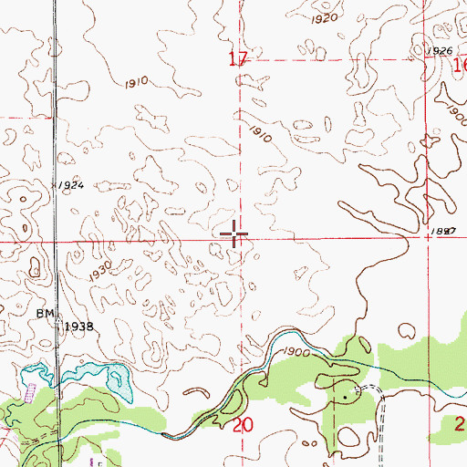Topographic Map of Township of Ewing, NE