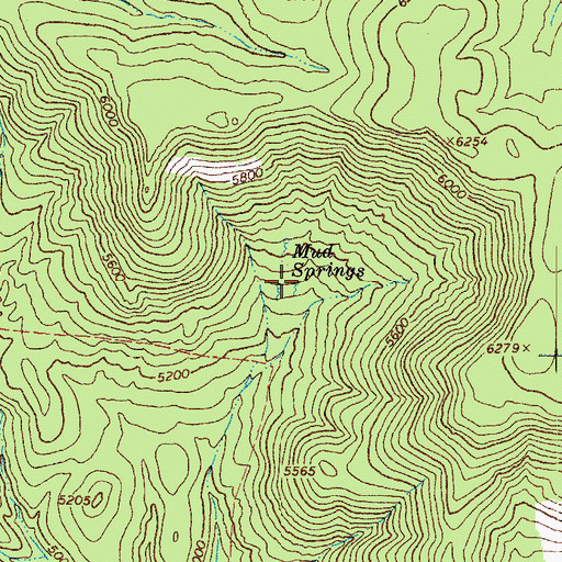 Topographic Map of Mud Springs, AZ