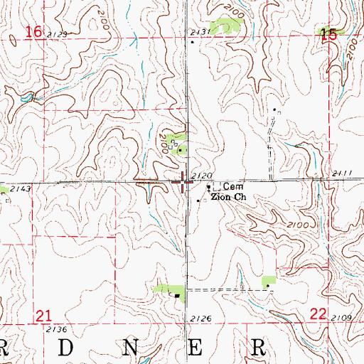 Topographic Map of Township of Gardner (historical), NE
