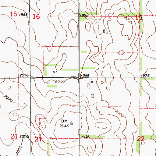 Topographic Map of Township of Garfield, NE