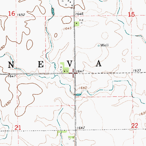 Topographic Map of Township of Geneva, NE