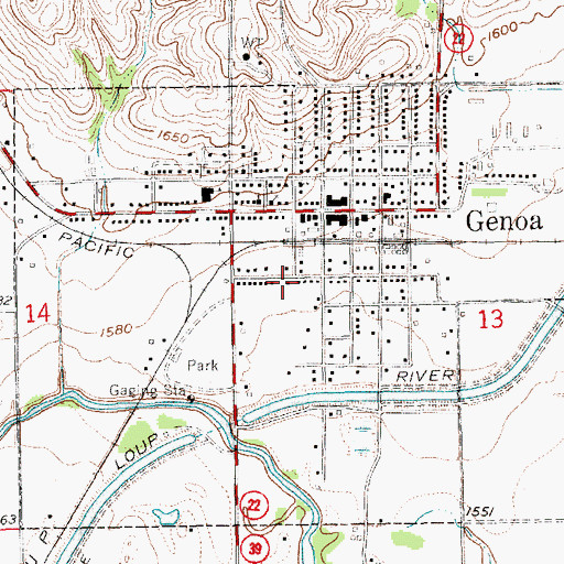 Topographic Map of City of Genoa, NE