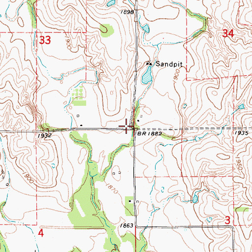 Topographic Map of Township of Grant, NE