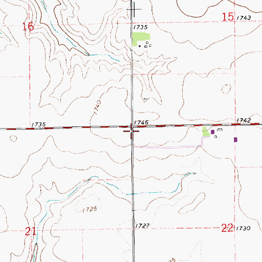 Topographic Map of Township of Granville, NE