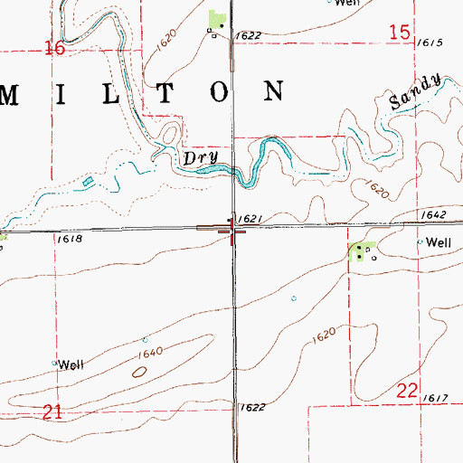 Topographic Map of Township of Hamilton, NE