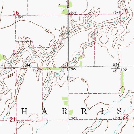 Topographic Map of Township of Harrison, NE