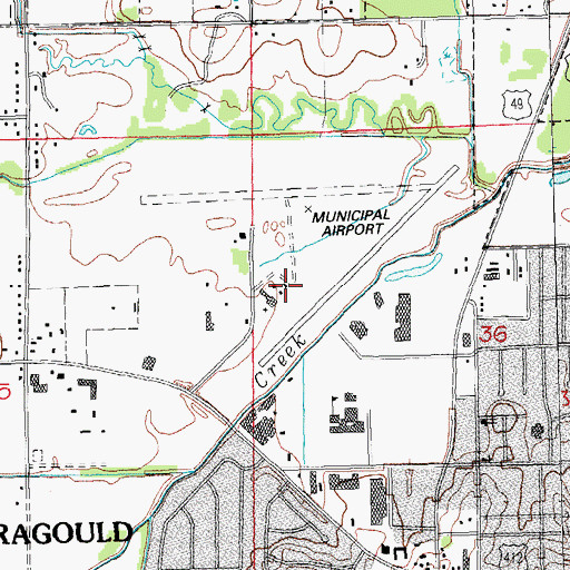 Topographic Map of Kirk Field, AR