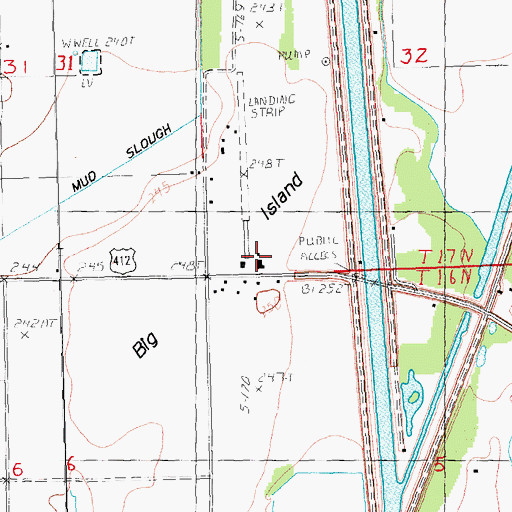 Topographic Map of Hog Air Aviation Inc Airport, AR