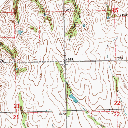 Topographic Map of Township of Island Grove, NE