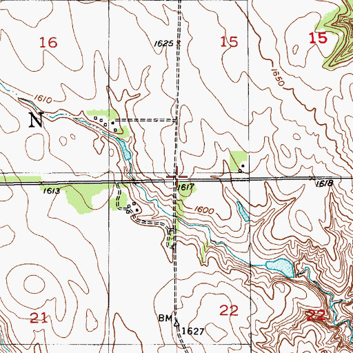 Topographic Map of Township of Jefferson, NE