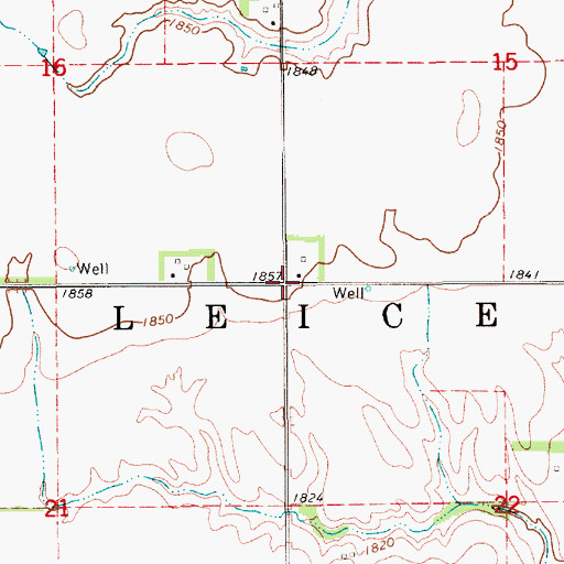 Topographic Map of Township of Leicester, NE