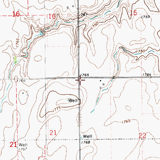 Topographic Map of Township of Lewis, NE
