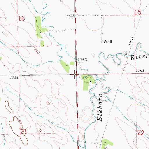Topographic Map of Township of Lincoln, NE