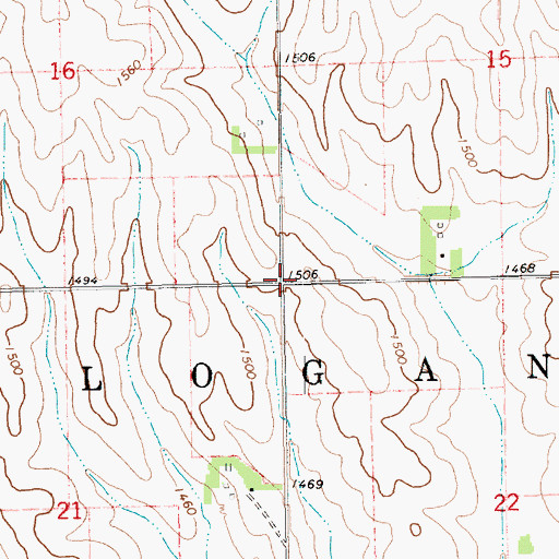 Topographic Map of Township of Logan, NE