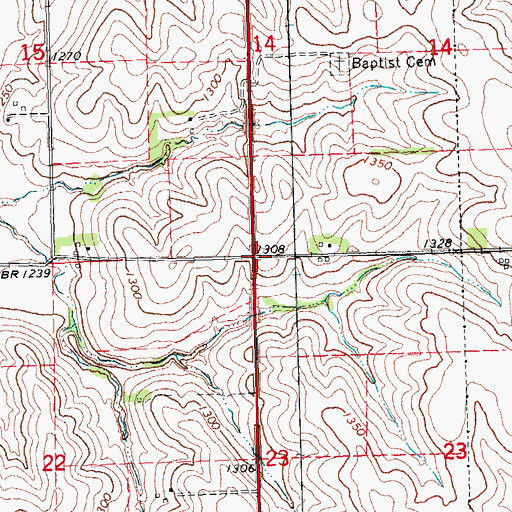 Topographic Map of Township of Logan, NE