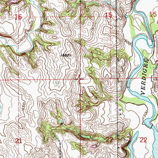 Topographic Map of Township of Logan, NE