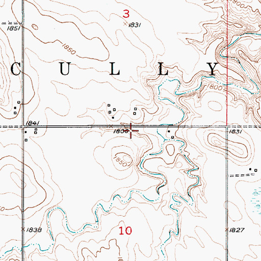 Topographic Map of Township of McCulley, NE