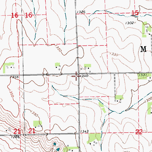 Topographic Map of Township of Maple, NE