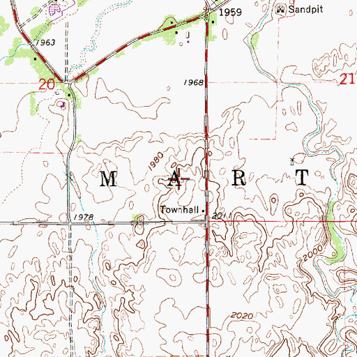 Topographic Map of Township of Martin, NE