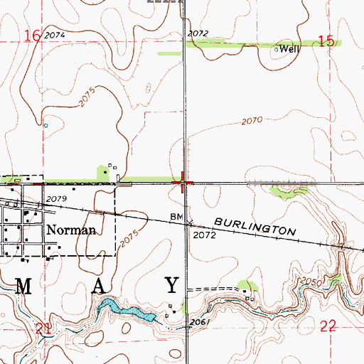 Topographic Map of Township of May, NE
