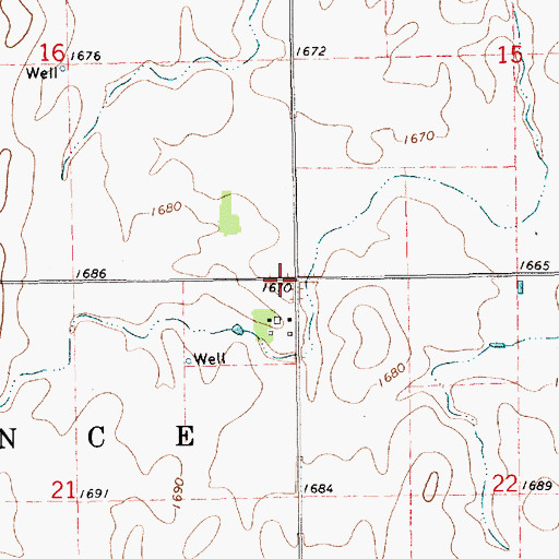 Topographic Map of Township of Momence, NE