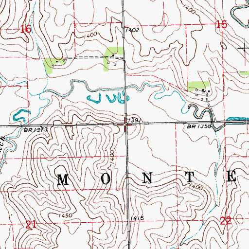 Topographic Map of Township of Monterey, NE