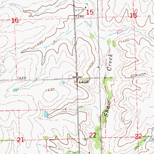 Topographic Map of Township of Nemaha, NE
