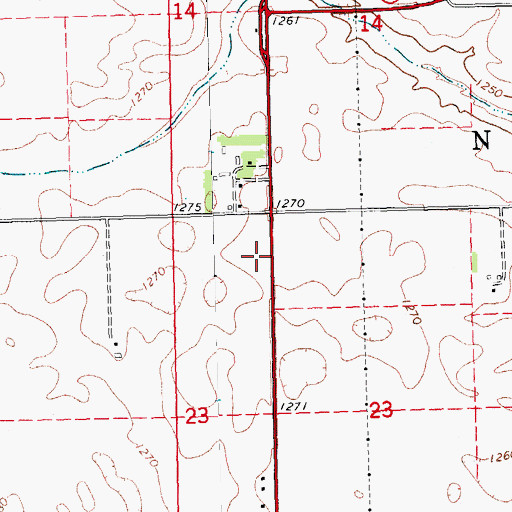 Topographic Map of Township of Nickerson, NE