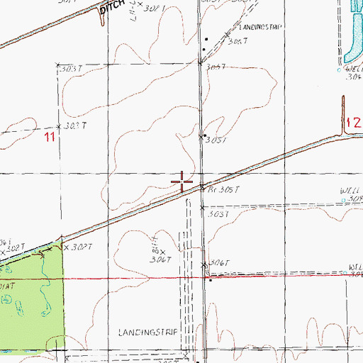 Topographic Map of Bell Ann Plantation Airport (historical), AR