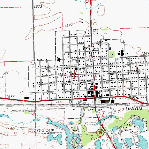 Topographic Map of City of North Bend, NE
