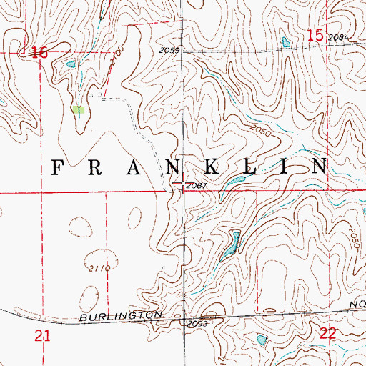 Topographic Map of Township of North Franklin, NE